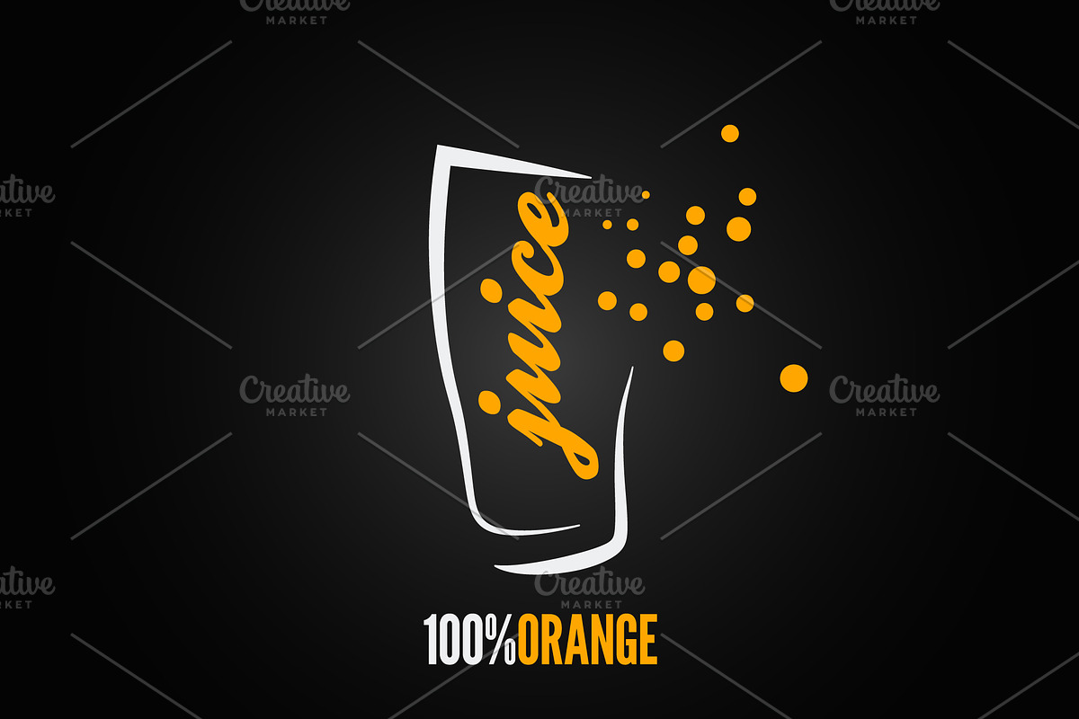 Orange juice splash glass design in Objects - product preview 8