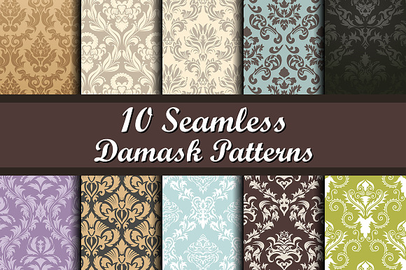Set of 28 Damask Seamless Patterns in Patterns - product preview 1