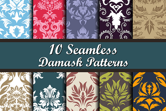 Set of 28 Damask Seamless Patterns in Patterns - product preview 2