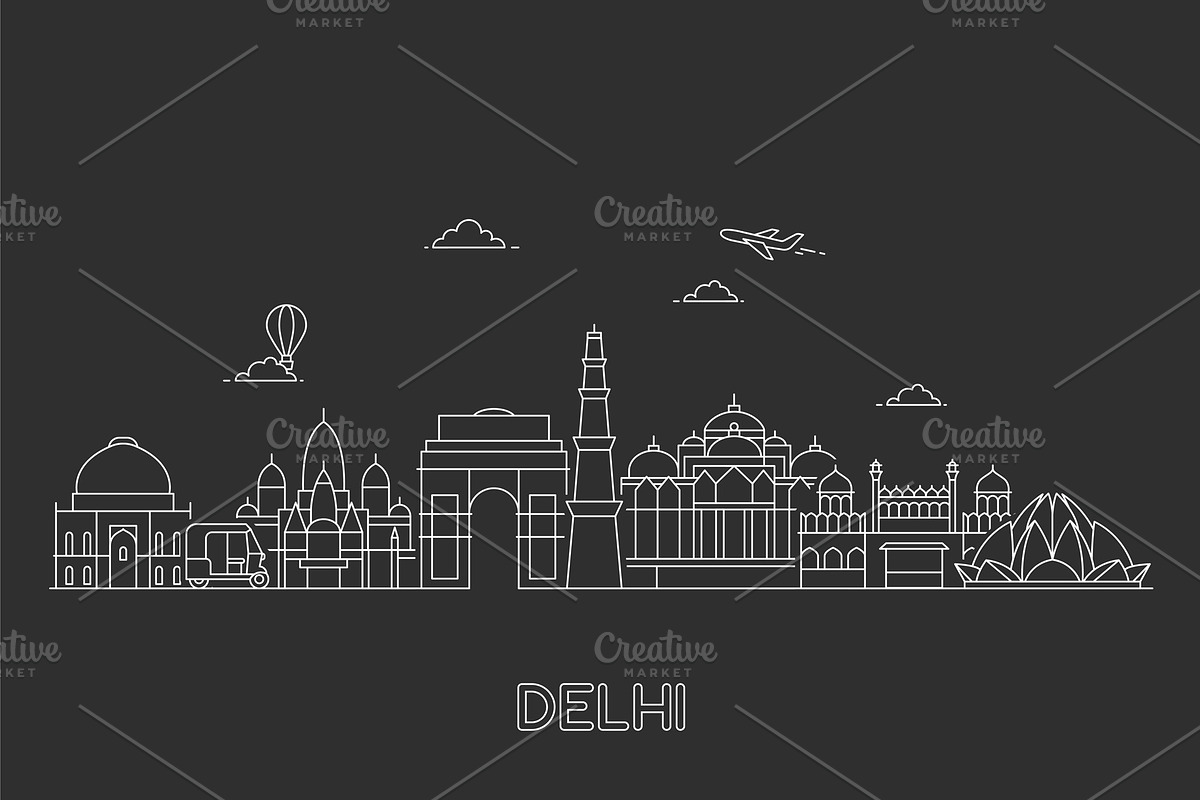 Delhi skyline in Illustrations - product preview 8