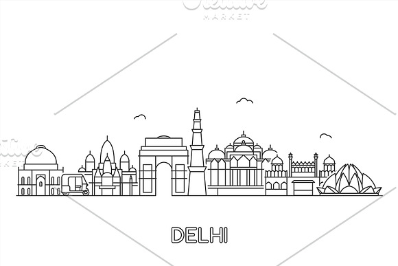 Delhi skyline in Illustrations - product preview 1