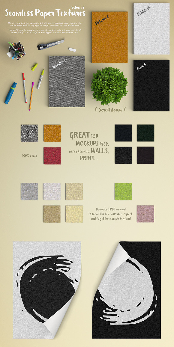 Seamless Paper Textures Bundle in Textures - product preview 4