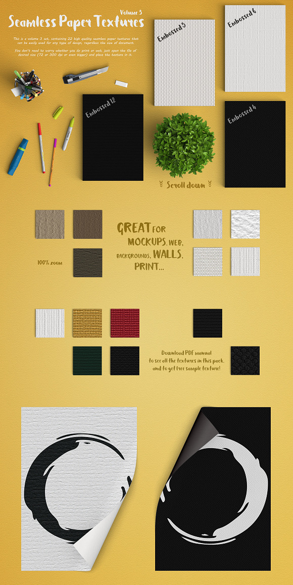 Seamless Paper Textures Bundle in Textures - product preview 6