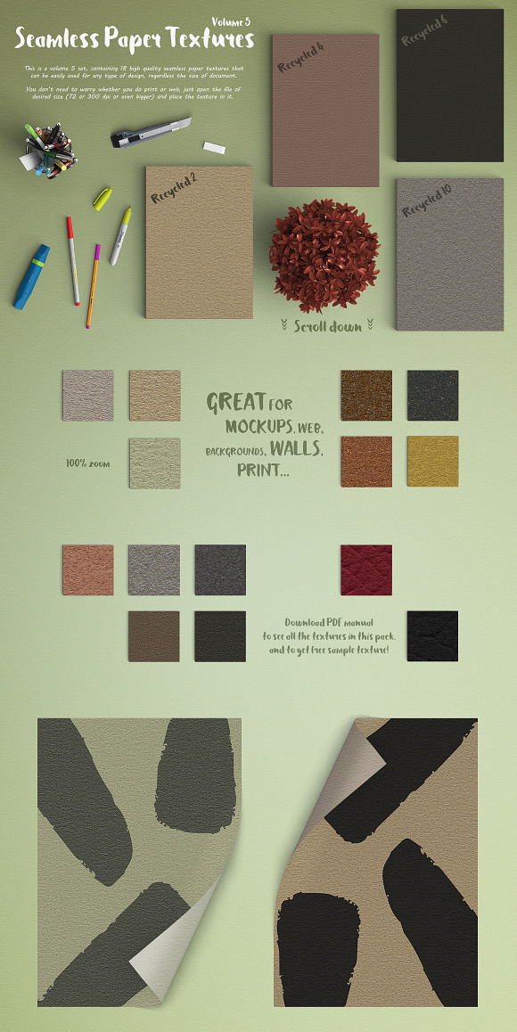 Seamless Paper Textures Bundle in Textures - product preview 10