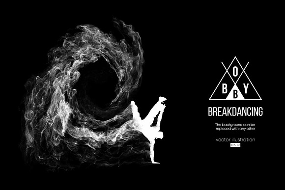 silhouette of a breakdancer man in Illustrations - product preview 1