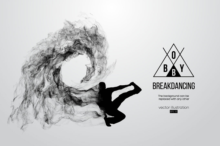 silhouette of a breakdancer man in Illustrations - product preview 8