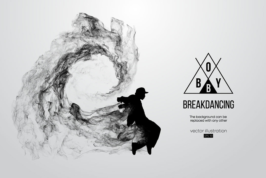 silhouette of a breakdancer man in Illustrations - product preview 8