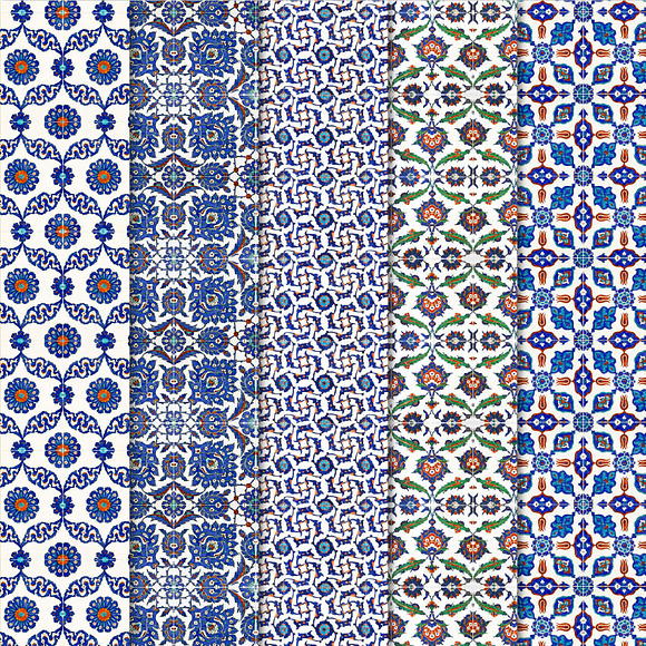 Seamless Digital Paper Iznik Tiles in Patterns - product preview 1