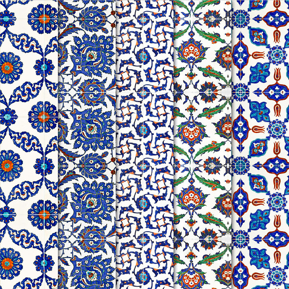 Seamless Digital Paper Iznik Tiles in Patterns - product preview 2
