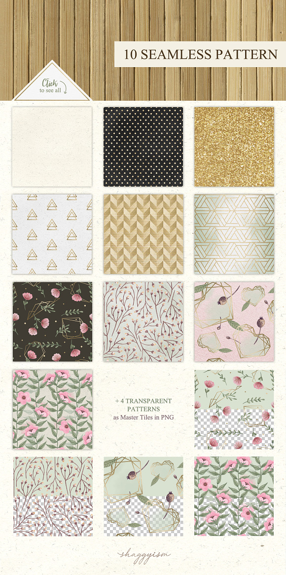 Floral & Polygonal Patterns Gold in Patterns - product preview 1