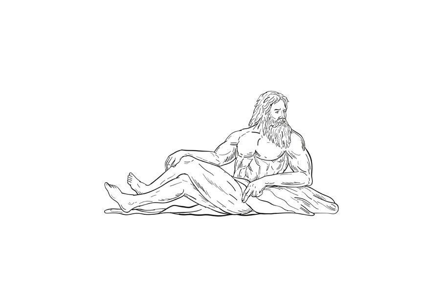 Heracles Reclining Side Drawing