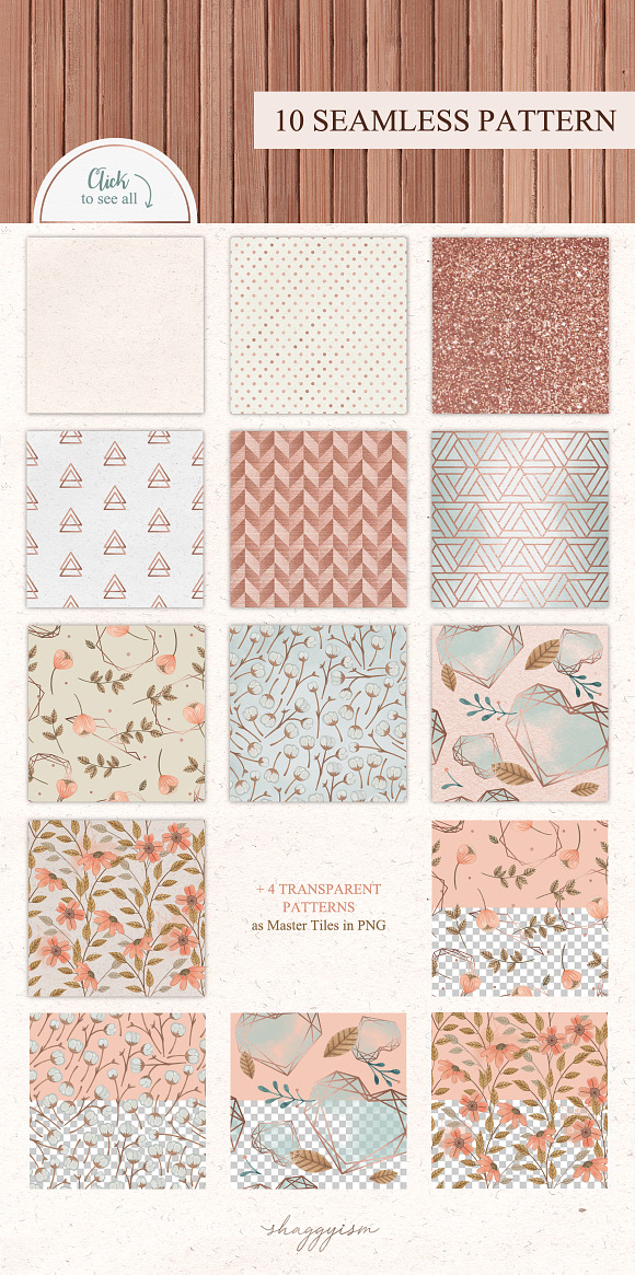 Floral & Polygonal Patterns RoseGold in Patterns - product preview 1