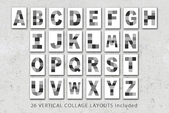 5x7 Alphabet Photo Template Pack in Postcard Templates - product preview 1