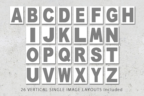 5x7 Alphabet Photo Template Pack in Postcard Templates - product preview 2