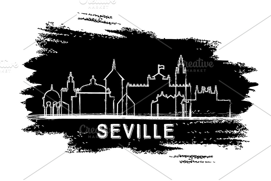 Seville Spain City Skyline in Illustrations - product preview 8
