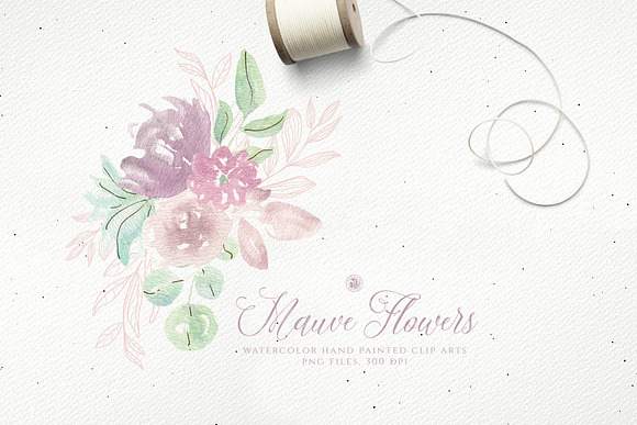 Mauve Flowers in Illustrations - product preview 1