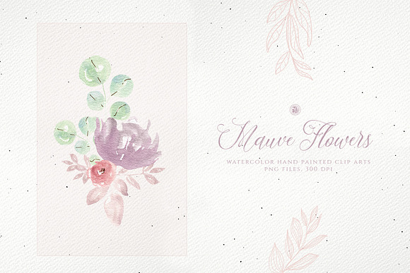 Mauve Flowers in Illustrations - product preview 3