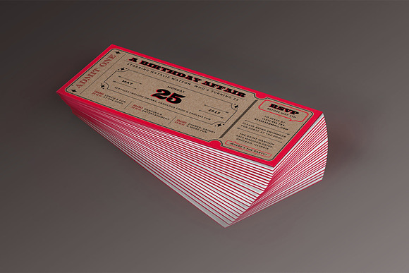 Birthday Ticket Invitation Pack in Card Templates - product preview 1