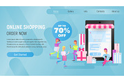 Online Shopping Landing Page Blue