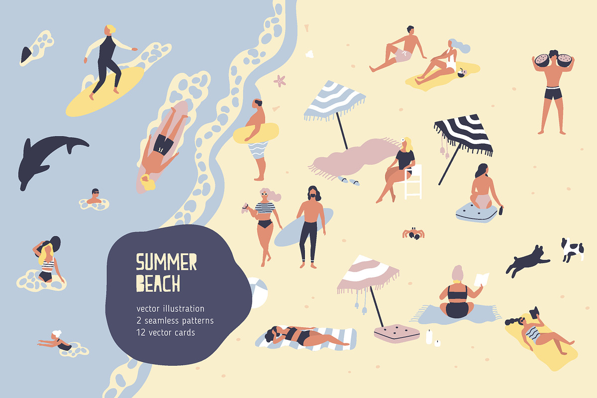 Summer beach bundle in Illustrations - product preview 8