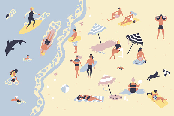 Summer beach bundle in Illustrations - product preview 1