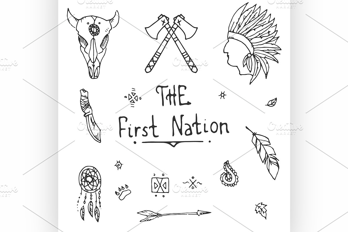 Native american style Sketch Icon in Illustrations - product preview 8