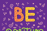Lettering quote Be positive, violet