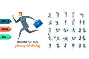 Vector business character poses set
