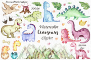 Watercolor Dinosaurs ClipArt