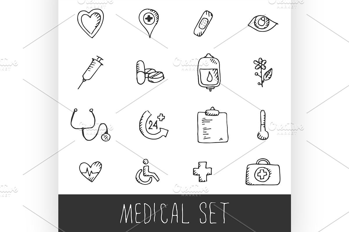 Sketch Medical Icon Set in Illustrations - product preview 8