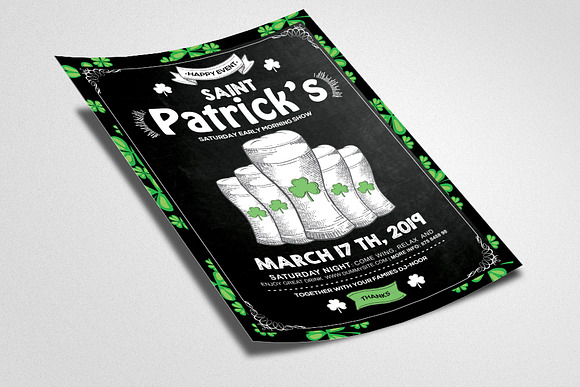 St. Patrick's Chalkboard Flyer Temp in Flyer Templates - product preview 1