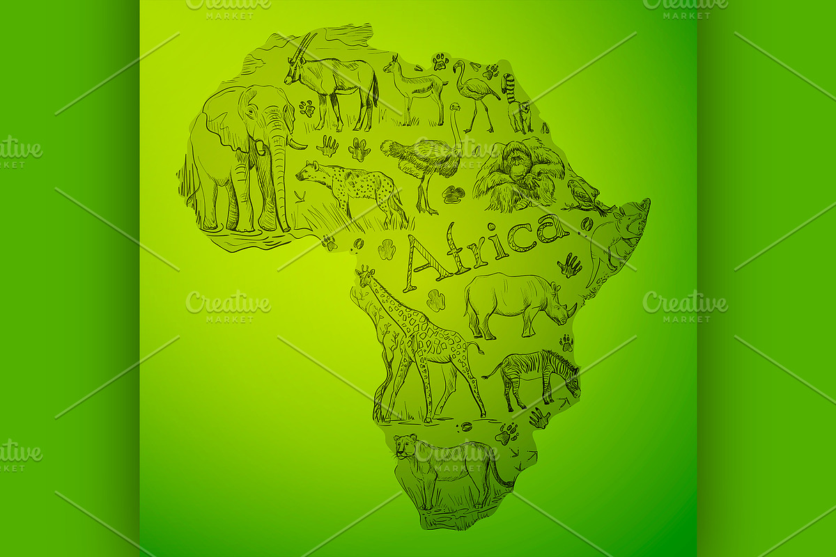 The African continent is filled in Illustrations - product preview 8