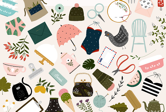 101 Hand Drawn Colour Elements in Illustrations - product preview 1