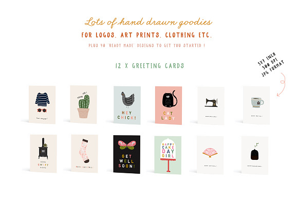 101 Hand Drawn Colour Elements in Illustrations - product preview 5