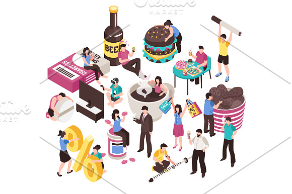 Bad Habits Isometric in Illustrations - product preview 3