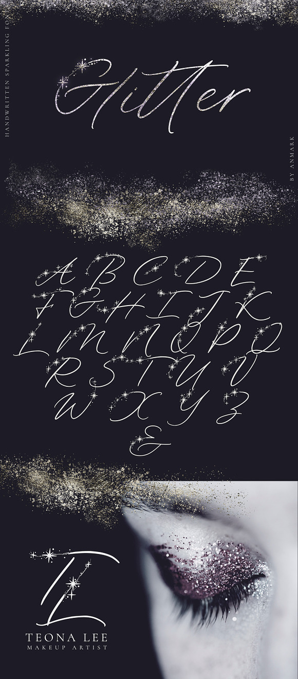 Glitter. Font with Sparks in Twitter Fonts - product preview 16