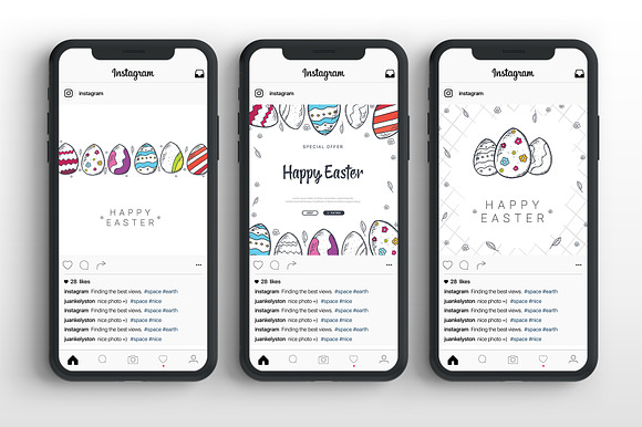 Happy Easter. 9 Banners in Instagram Templates - product preview 1