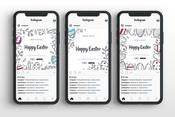 Happy Easter. 9 Banners in Instagram Templates - product preview 3