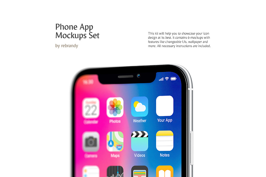 Phone App Mockups Set in Product Mockups - product preview 8