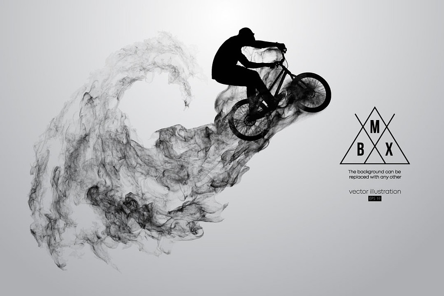 Silhouette of a BMX rider. Vector