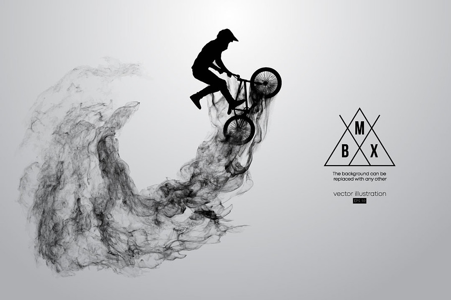 Silhouette of a BMX rider. Vector