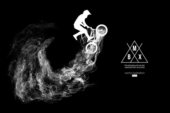 Silhouette of a BMX rider. Vector in Illustrations - product preview 1