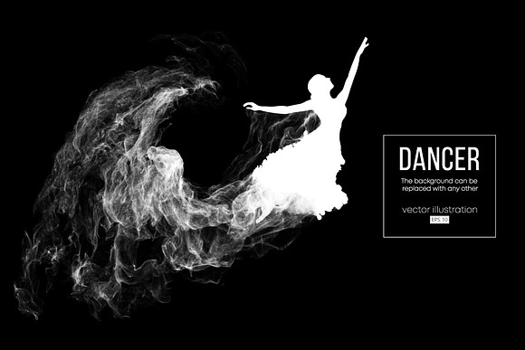 Silhouette of a dancing girl. Vector in Illustrations - product preview 1