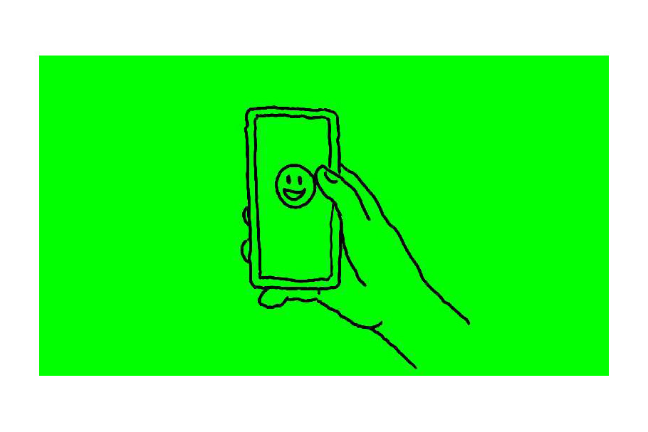 Animation Hand Swiping Smart Phone