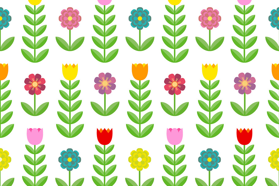 Tulips and flowers. Seamless pattern in Patterns - product preview 8