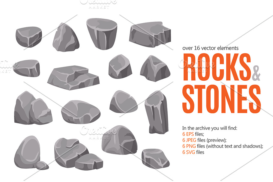 Rocks & Stones Set in Objects - product preview 8