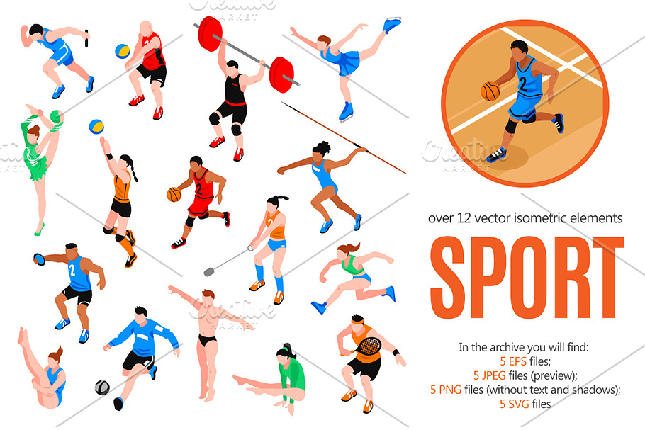 Sport Isometric Set in Illustrations - product preview 8