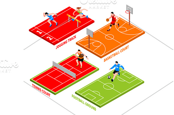 Sport Isometric Set in Illustrations - product preview 2