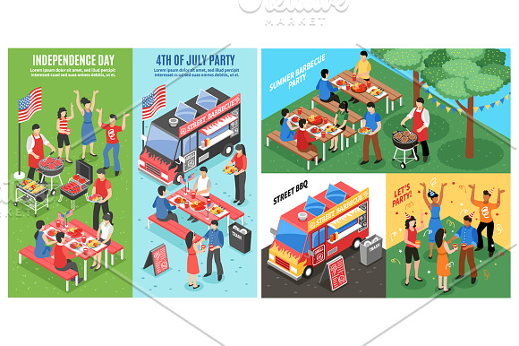 Barbecue Isometric Set in Illustrations - product preview 2