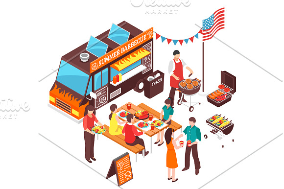 Barbecue Isometric Set in Illustrations - product preview 4